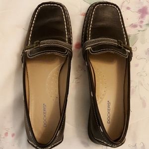 Dockers brown leather loafers